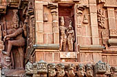 The great Chola temples of Tamil Nadu - The Brihadishwara Temple of Thanjavur. Decoration on temple walls.